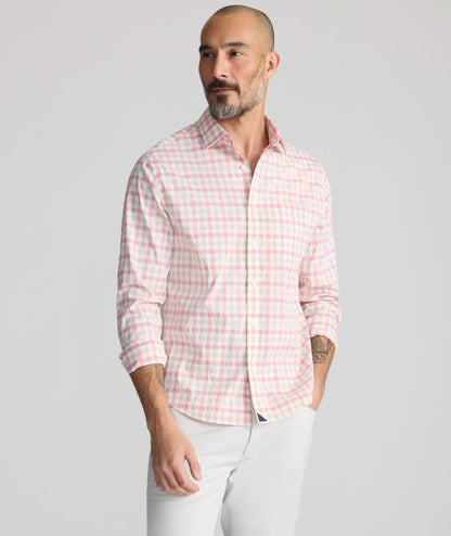 UNTUCKit CottonTek™ Brachetto Shirt Red & Tan Check