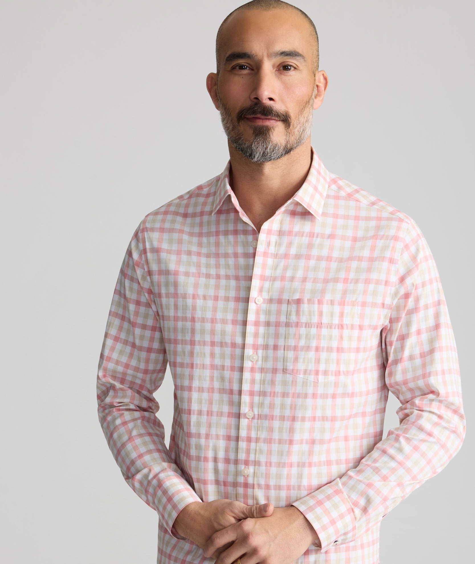 UNTUCKit CottonTek™ Brachetto Shirt Red & Tan Check