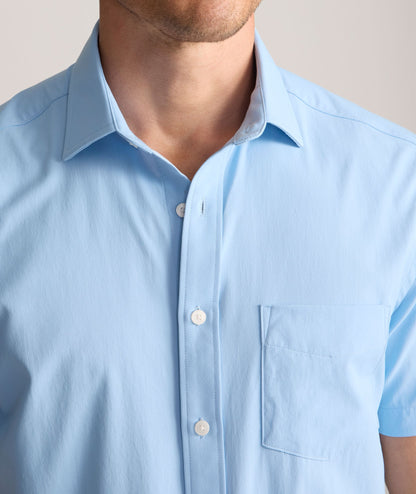 UNTUCKit Performance Short-Sleeve Gironde Shirt Bright Blue