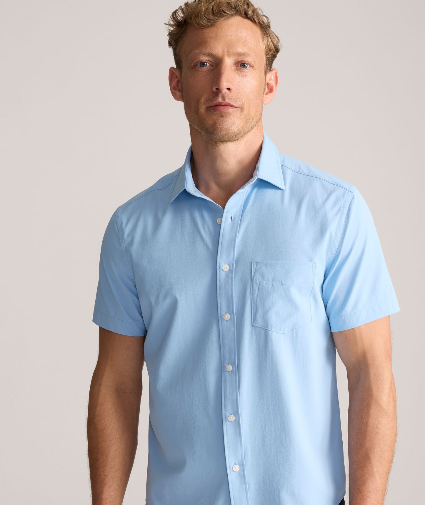 UNTUCKit Performance Short-Sleeve Gironde Shirt Bright Blue
