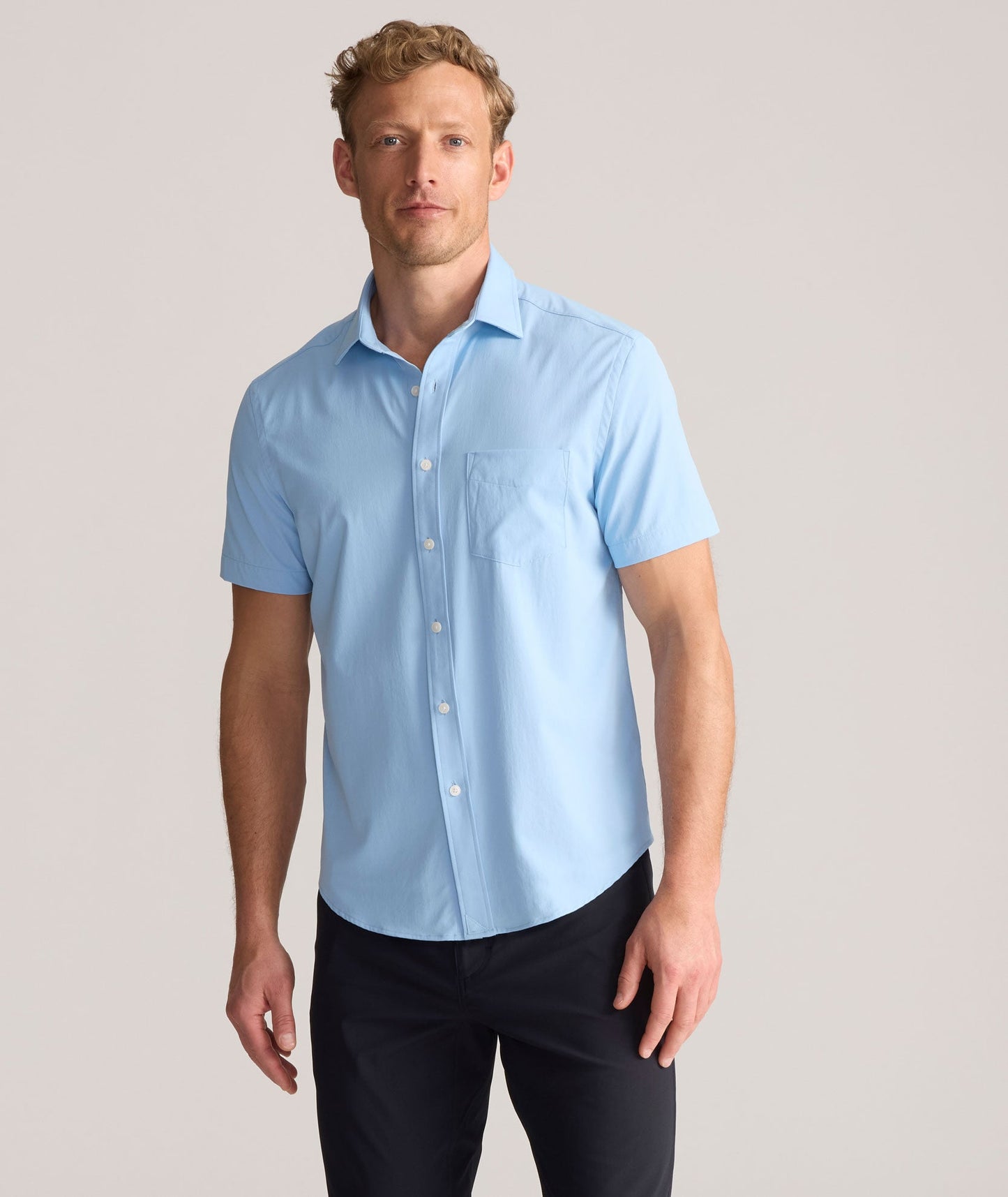 UNTUCKit Performance Short-Sleeve Gironde Shirt Bright Blue