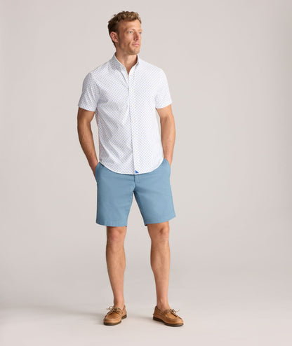 UNTUCKit Performance Short-Sleeve Van Meter Shirt Green Shell Print