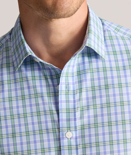 UNTUCKit Performance Whitman Shirt Blue & Green Plaid