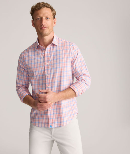 UNTUCKit Performance Whitman Shirt Pink & Blue Plaid