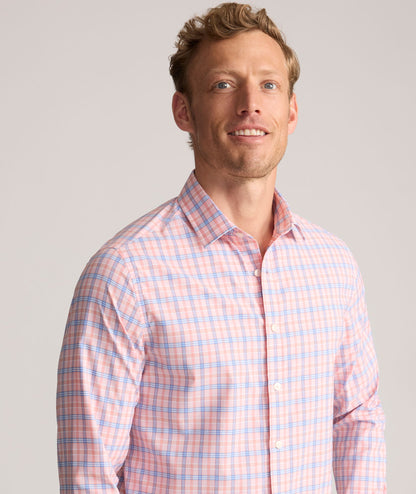 UNTUCKit Performance Whitman Shirt Pink & Blue Plaid