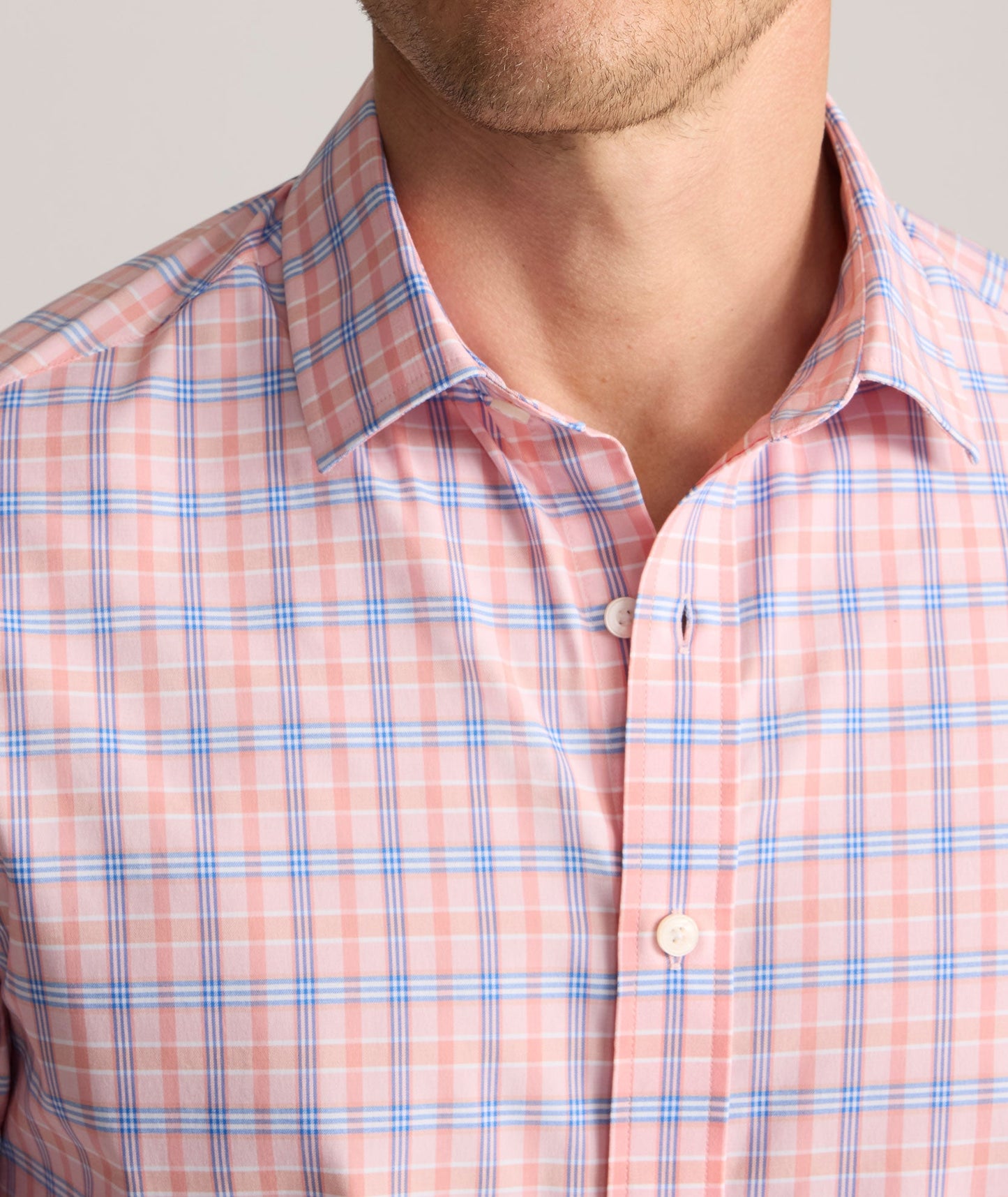 UNTUCKit Performance Whitman Shirt Pink & Blue Plaid
