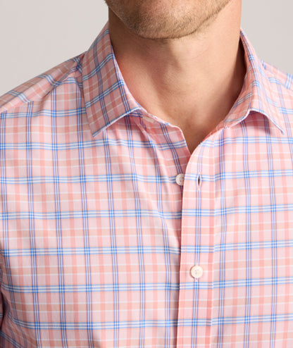 UNTUCKit Performance Whitman Shirt Pink & Blue Plaid