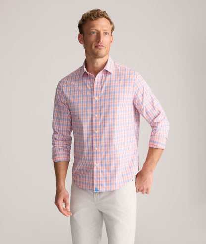 UNTUCKit Performance Whitman Shirt Pink & Blue Plaid