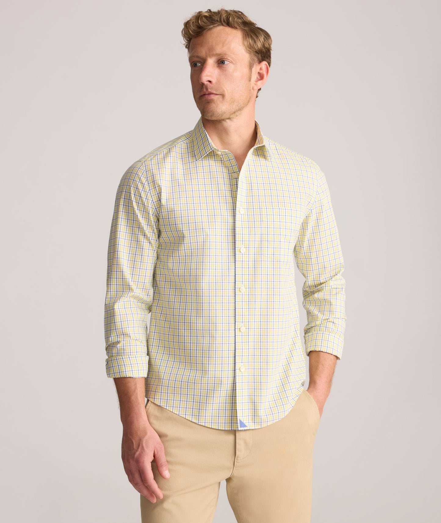 UNTUCKit Wrinkle-Free Ridgewell Shirt Yellow Check