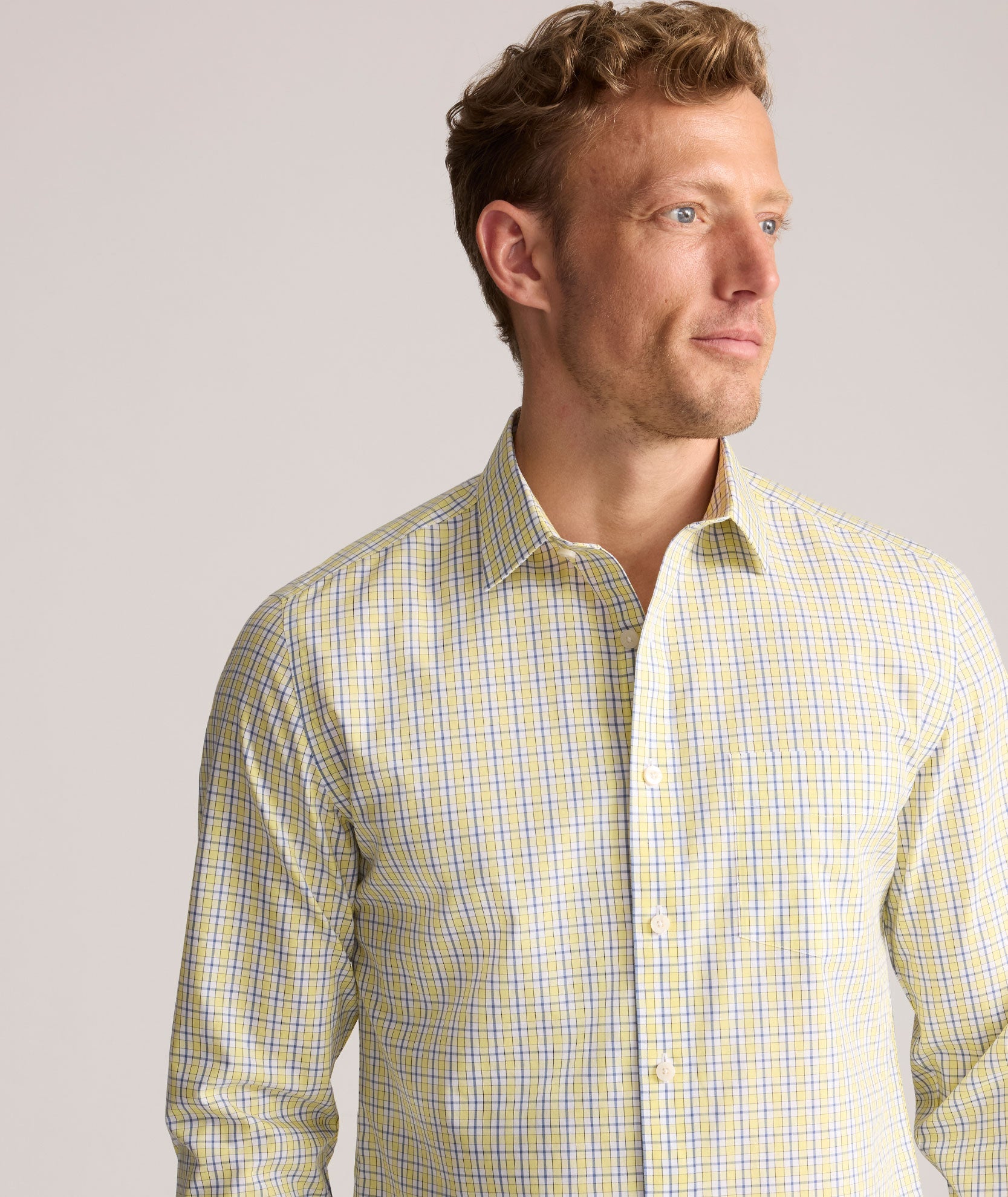 UNTUCKit Wrinkle-Free Ridgewell Shirt Yellow Check