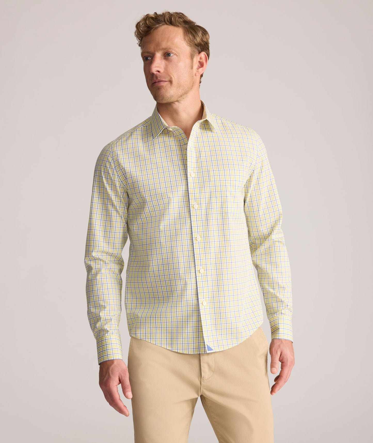 UNTUCKit Wrinkle-Free Ridgewell Shirt Yellow Check