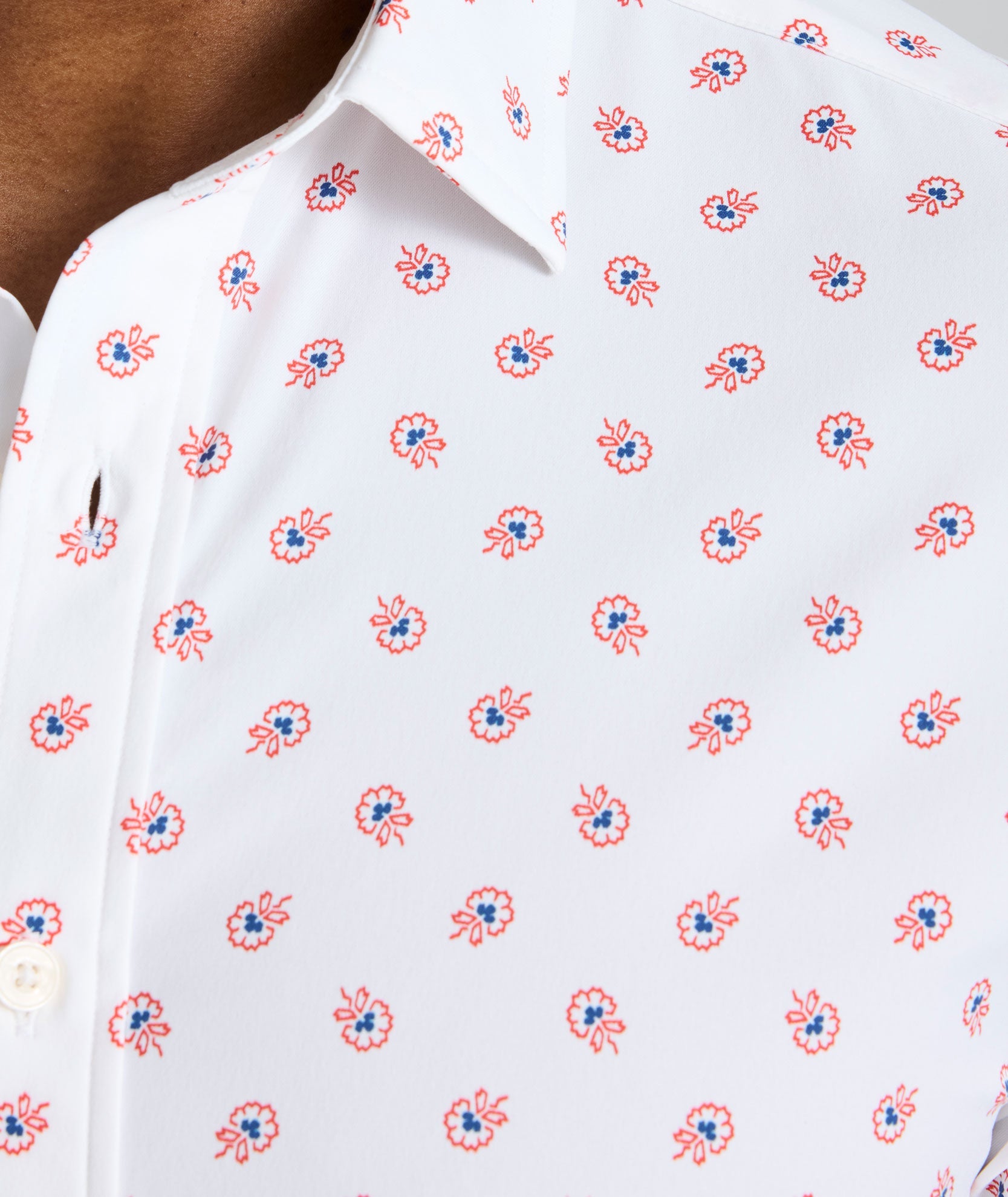 UNTUCKit Performance Short-Sleeve Truesdale Shirt White Floral Print