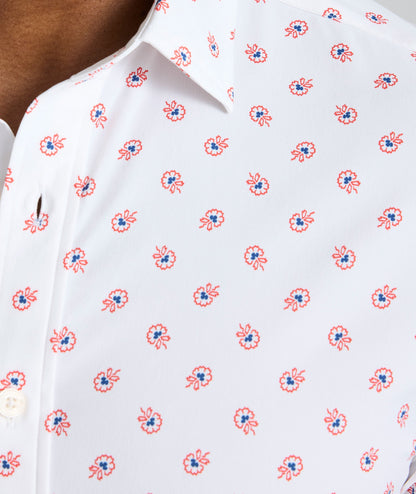 UNTUCKit Performance Short-Sleeve Truesdale Shirt White Floral Print