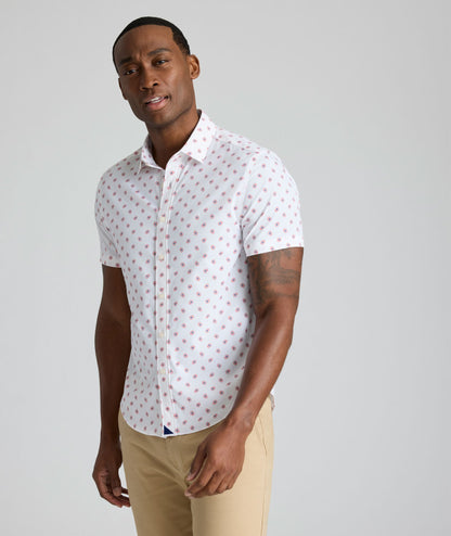 UNTUCKit Performance Short-Sleeve Truesdale Shirt White Floral Print