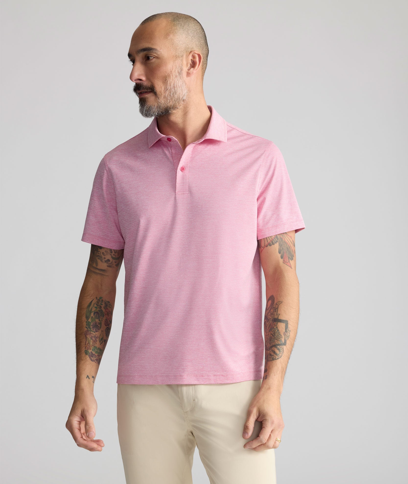 UNTUCKit Textured Performance Polo Red