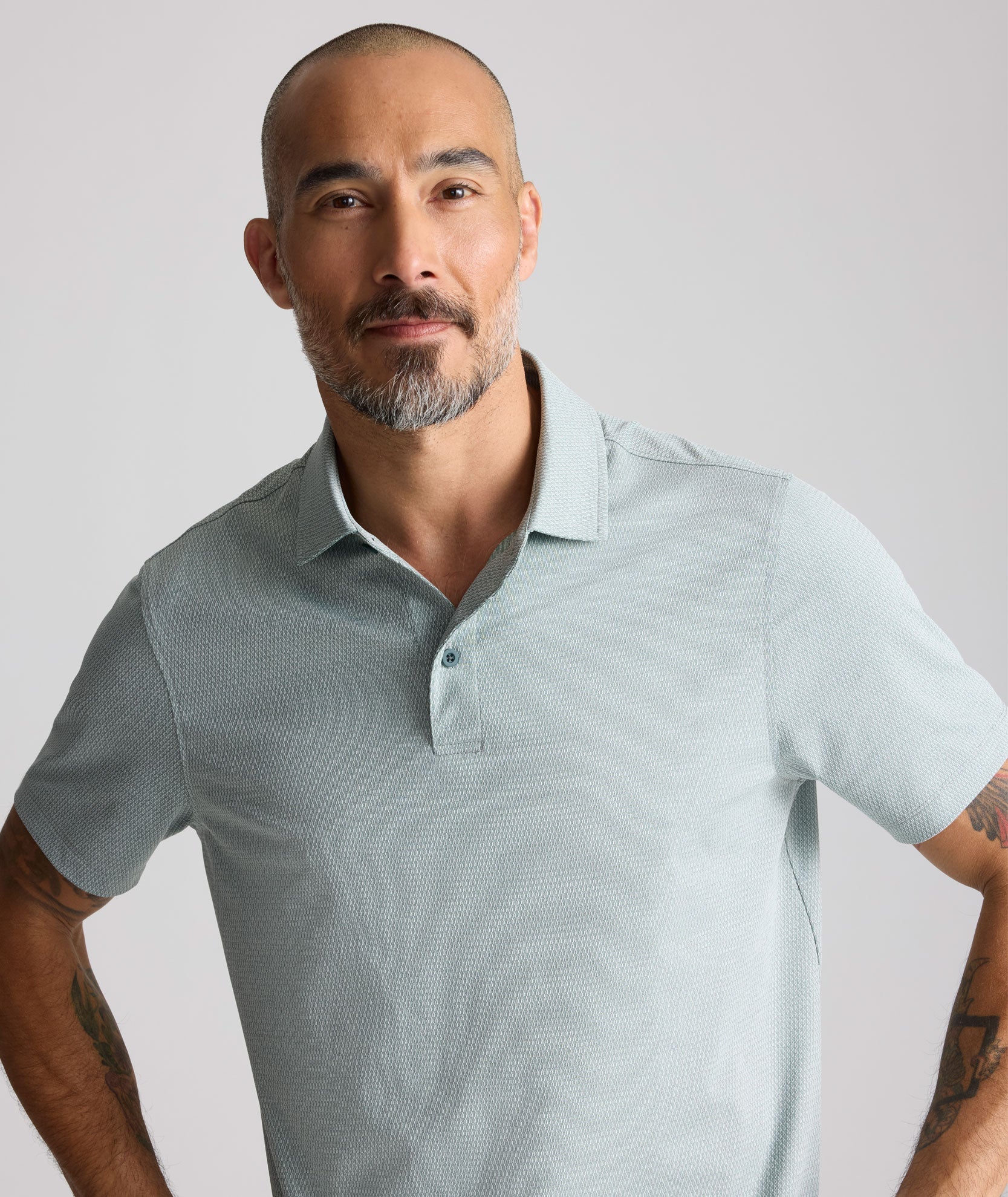 UNTUCKit Textured Performance Polo Green