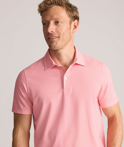 UNTUCKit Printed CottonTek™ Polo Pink Triangle Print