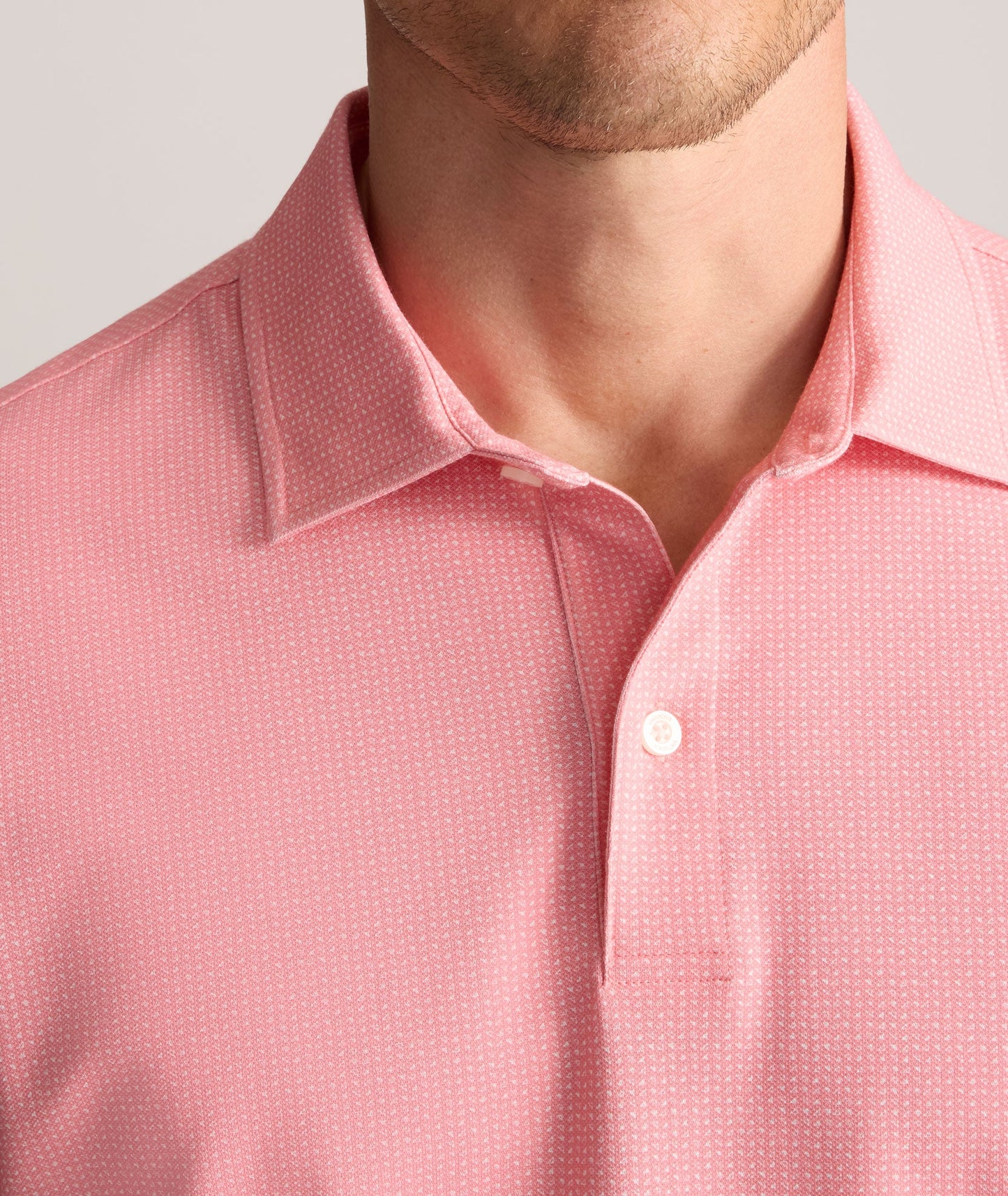 UNTUCKit Printed CottonTek™ Polo Pink Triangle Print