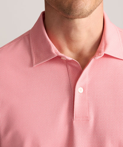 UNTUCKit Printed CottonTek™ Polo Pink Triangle Print