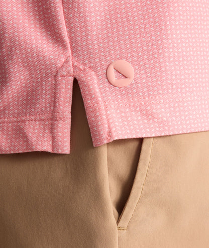 UNTUCKit Printed CottonTek™ Polo Pink Triangle Print