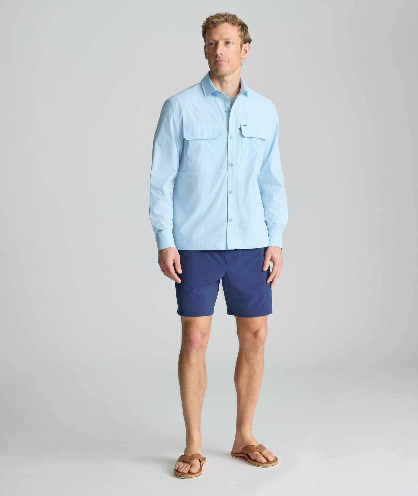UNTUCKit Performance Fishing Shirt Light Blue