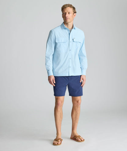 UNTUCKit Performance Fishing Shirt Light Blue