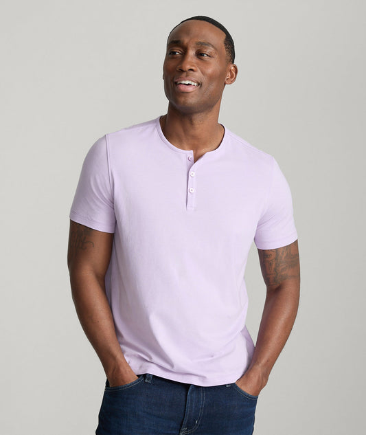 UNTUCKit EcoSoft™ Short-Sleeve Henley Light Purple