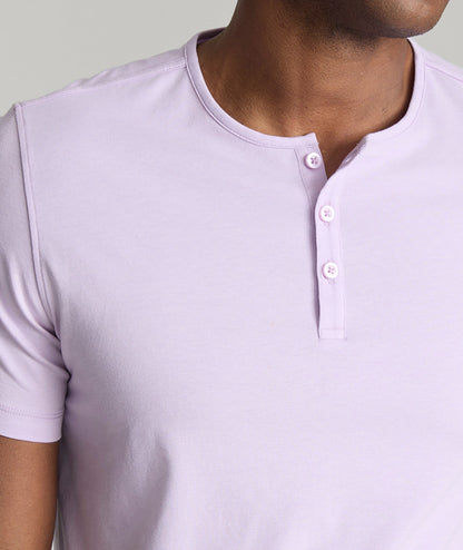 UNTUCKit EcoSoft™ Short-Sleeve Henley Light Purple