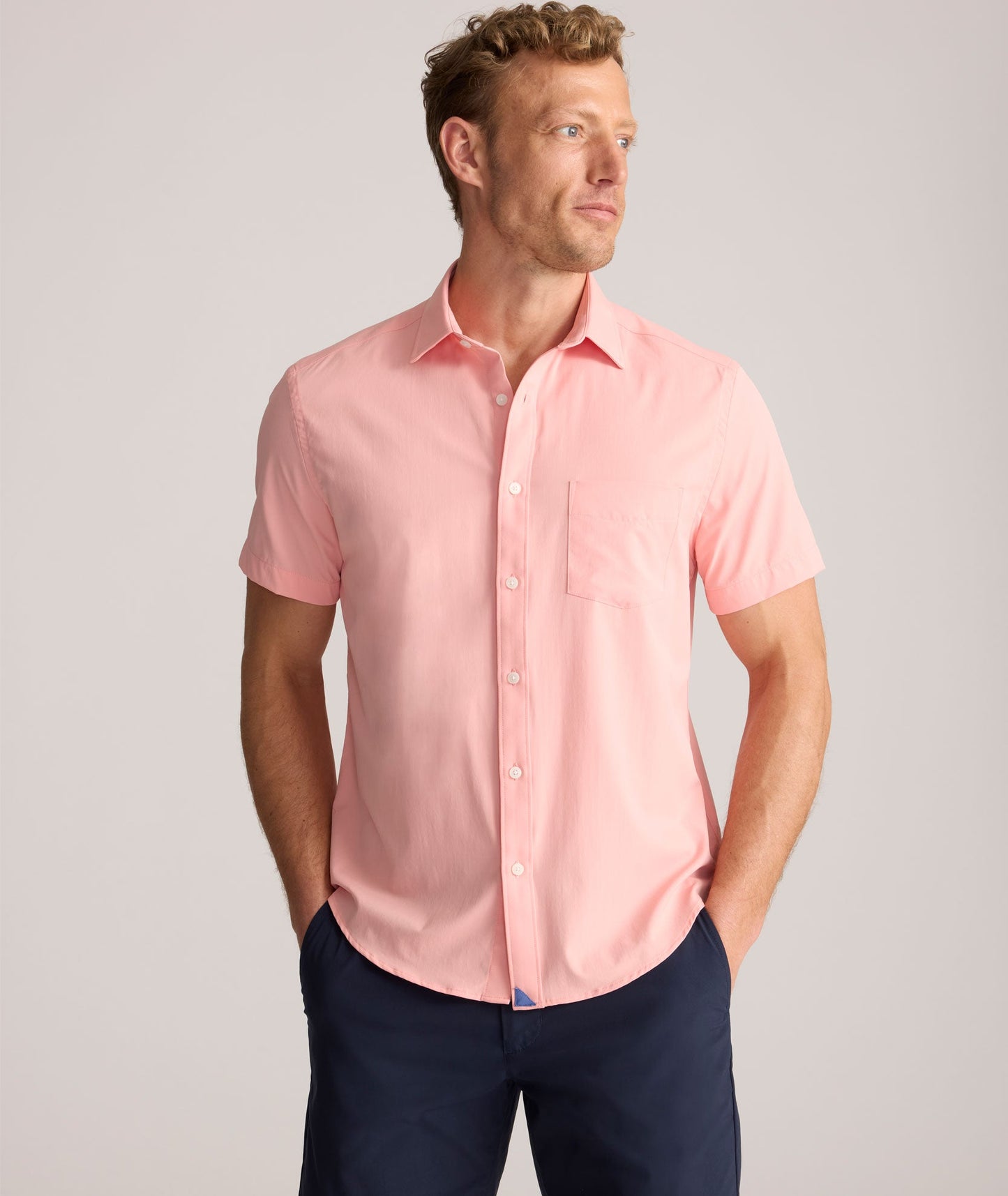 UNTUCKit Performance Short-Sleeve Gironde Shirt Pink