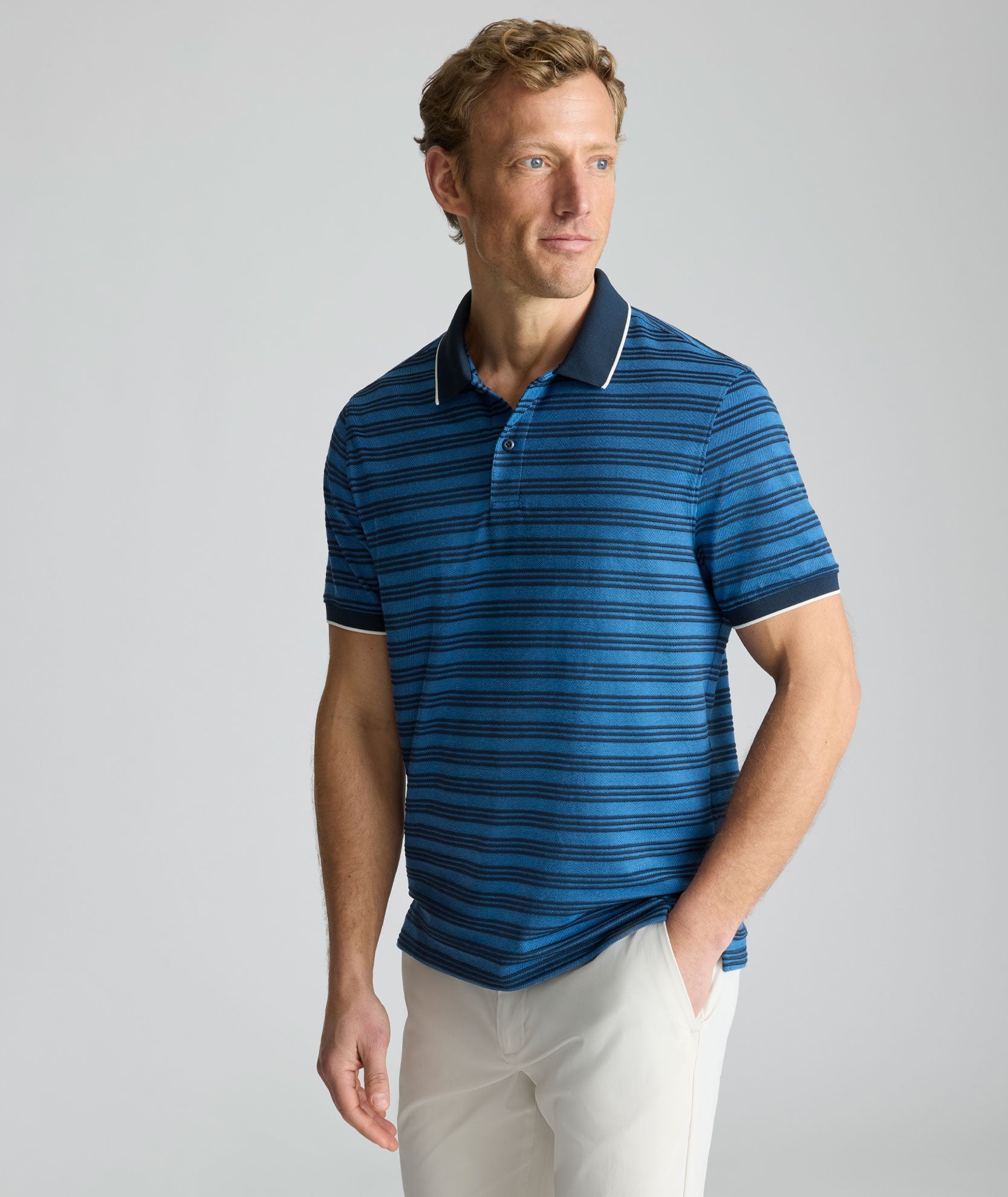 UNTUCKit Performance Hybrid Polo Slate Blue