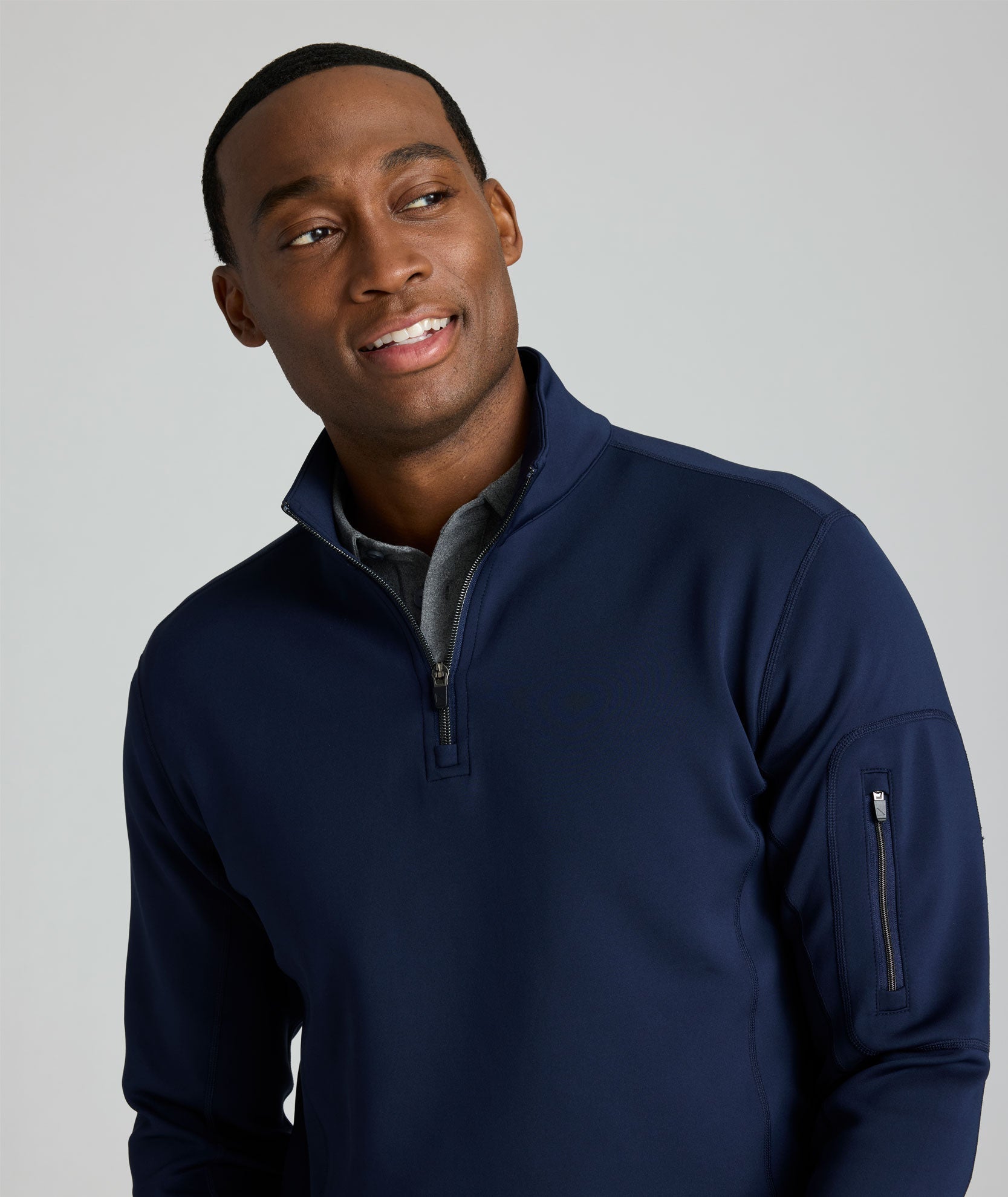 UNTUCKit Performance Quarter-Zip Navy