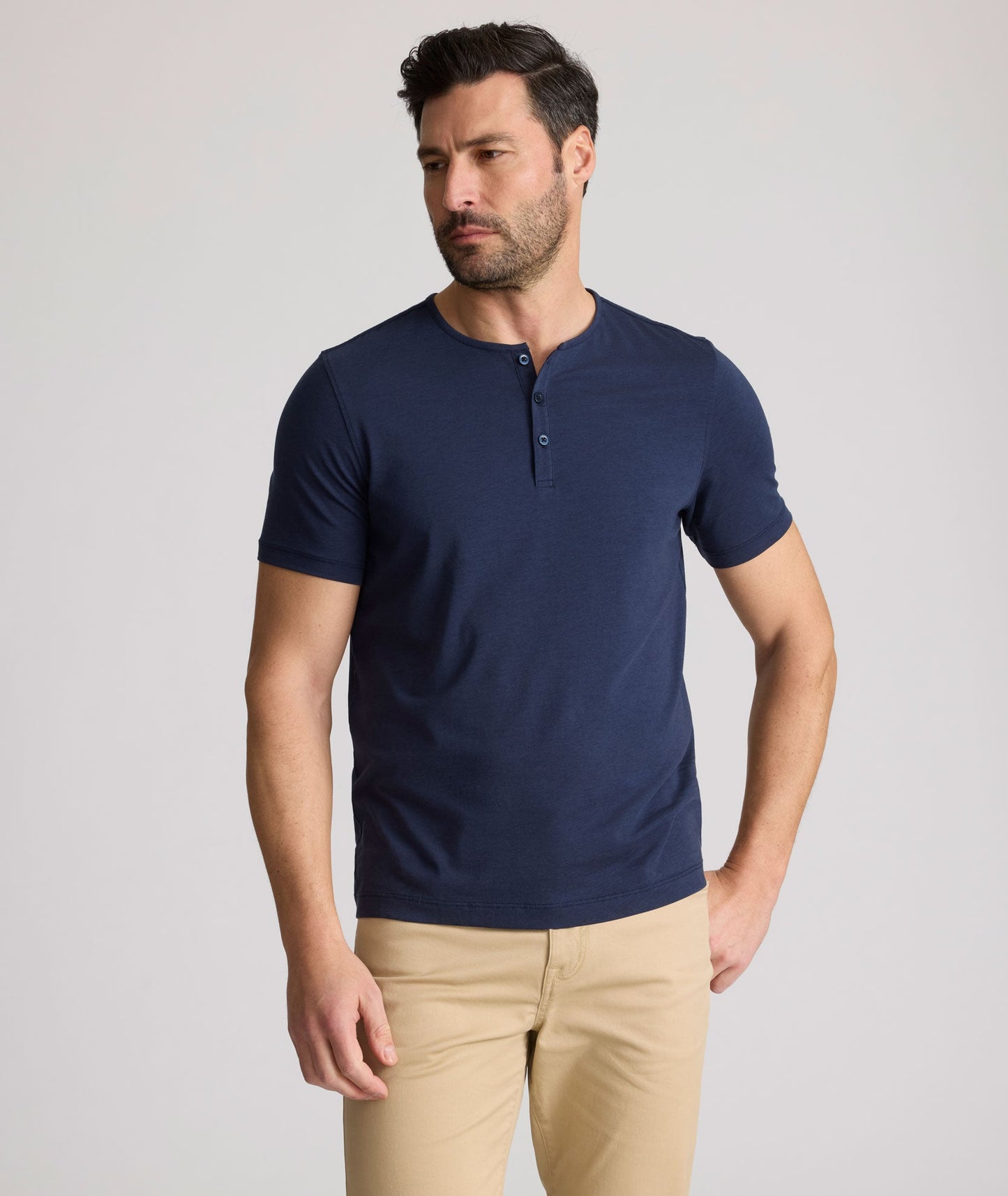 UNTUCKit EcoSoft™ Short-Sleeve Henley Navy