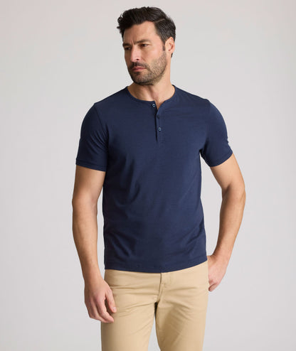 UNTUCKit EcoSoft™ Short-Sleeve Henley Navy