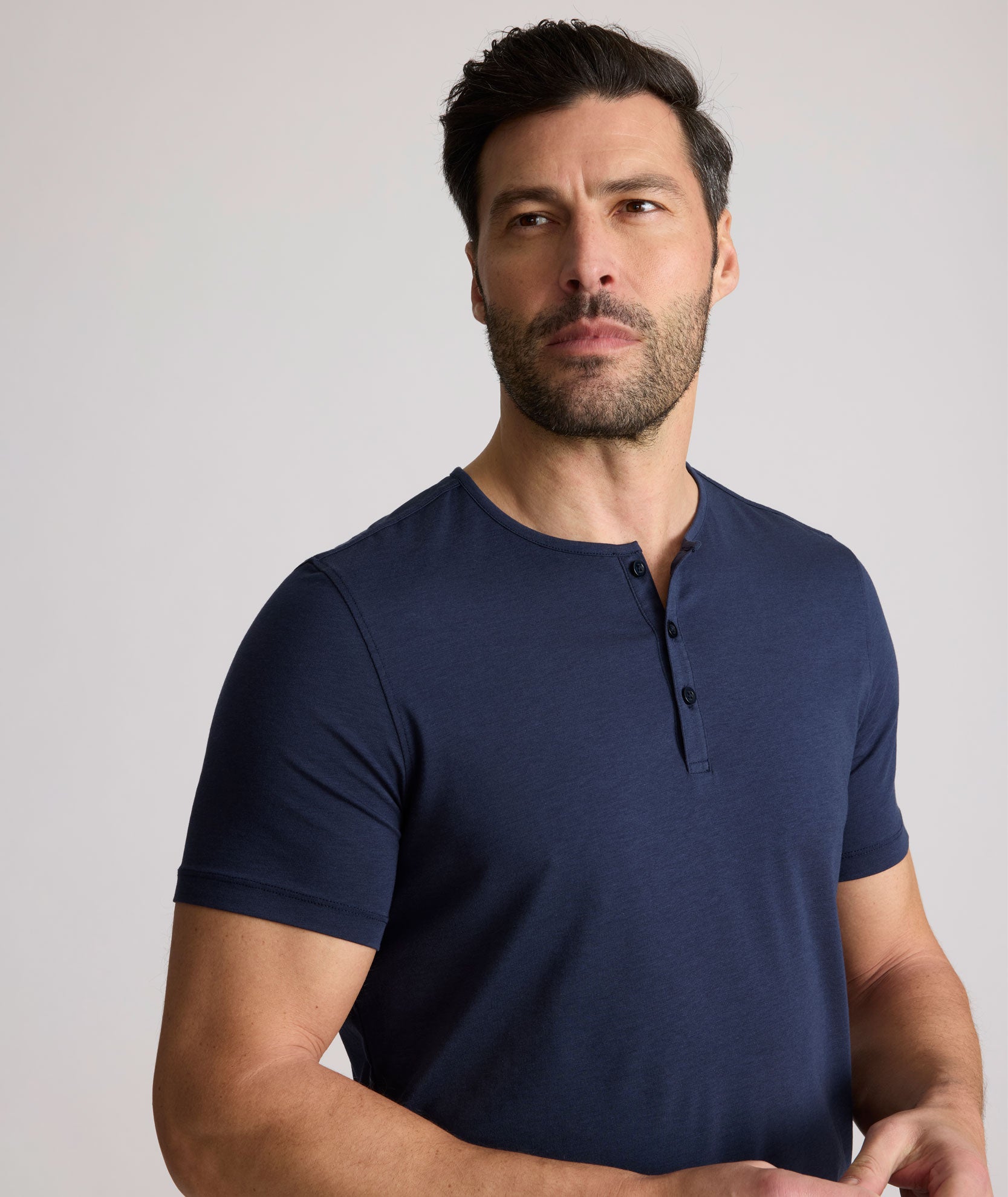 UNTUCKit EcoSoft™ Short-Sleeve Henley Navy