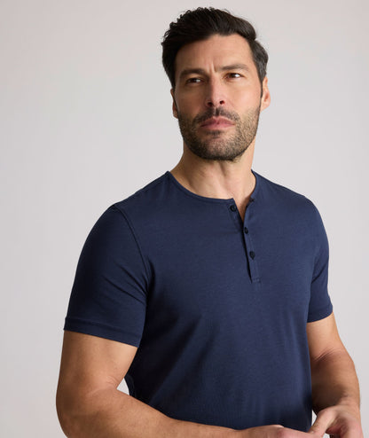 UNTUCKit EcoSoft™ Short-Sleeve Henley Navy