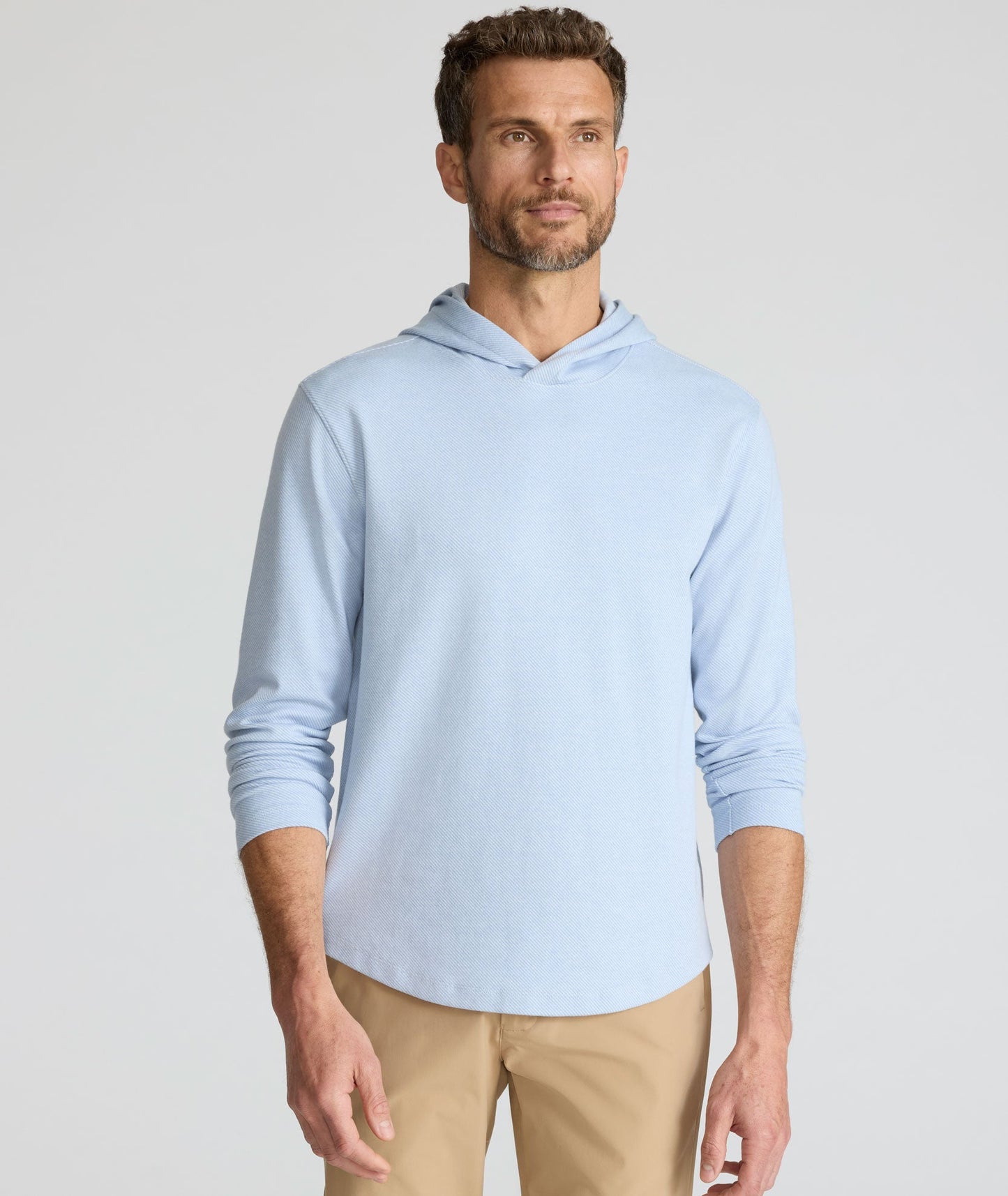 UNTUCKit Textured Knit Hoodie Light Blue