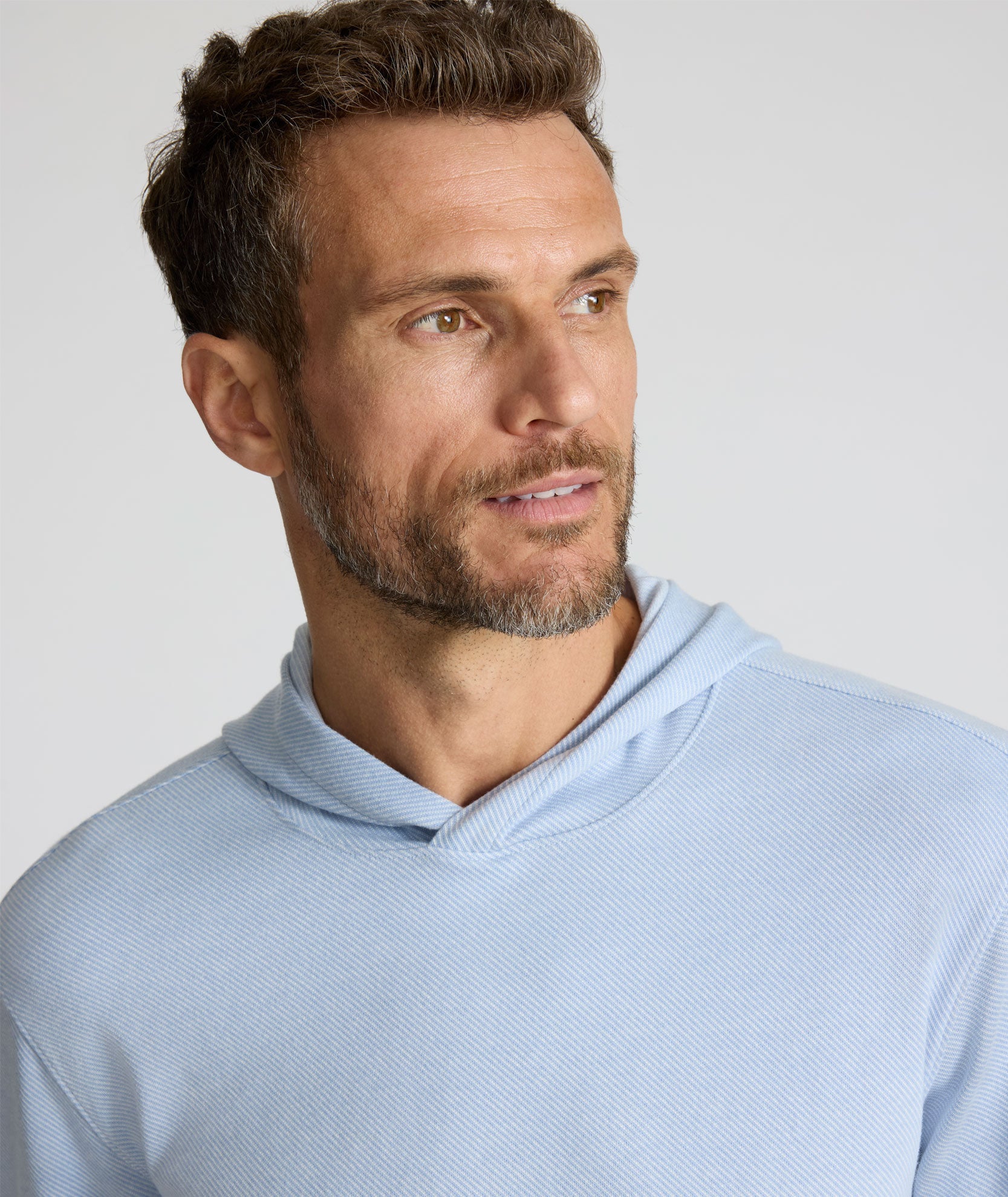 UNTUCKit Textured Knit Hoodie Light Blue