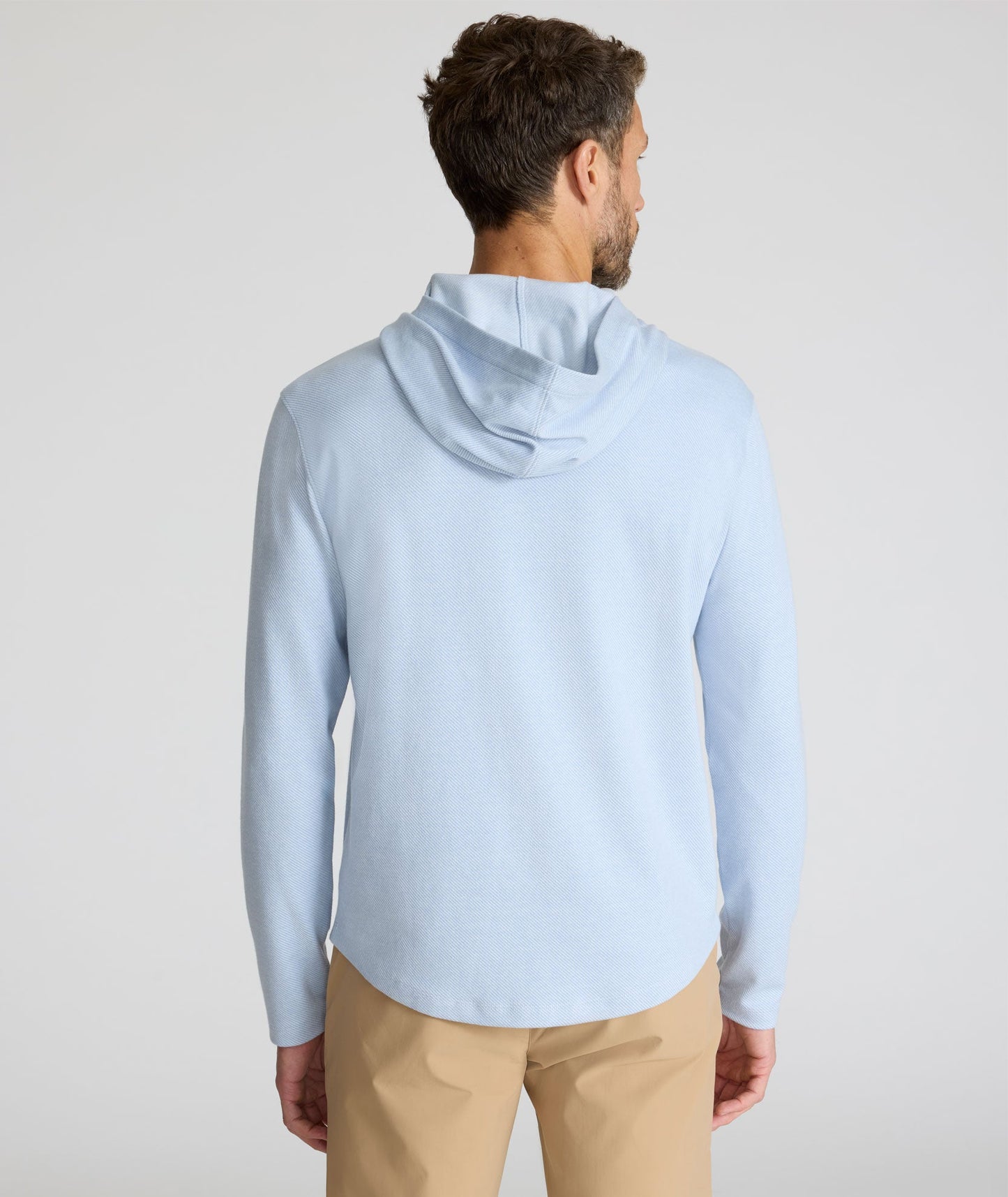 UNTUCKit Textured Knit Hoodie Light Blue