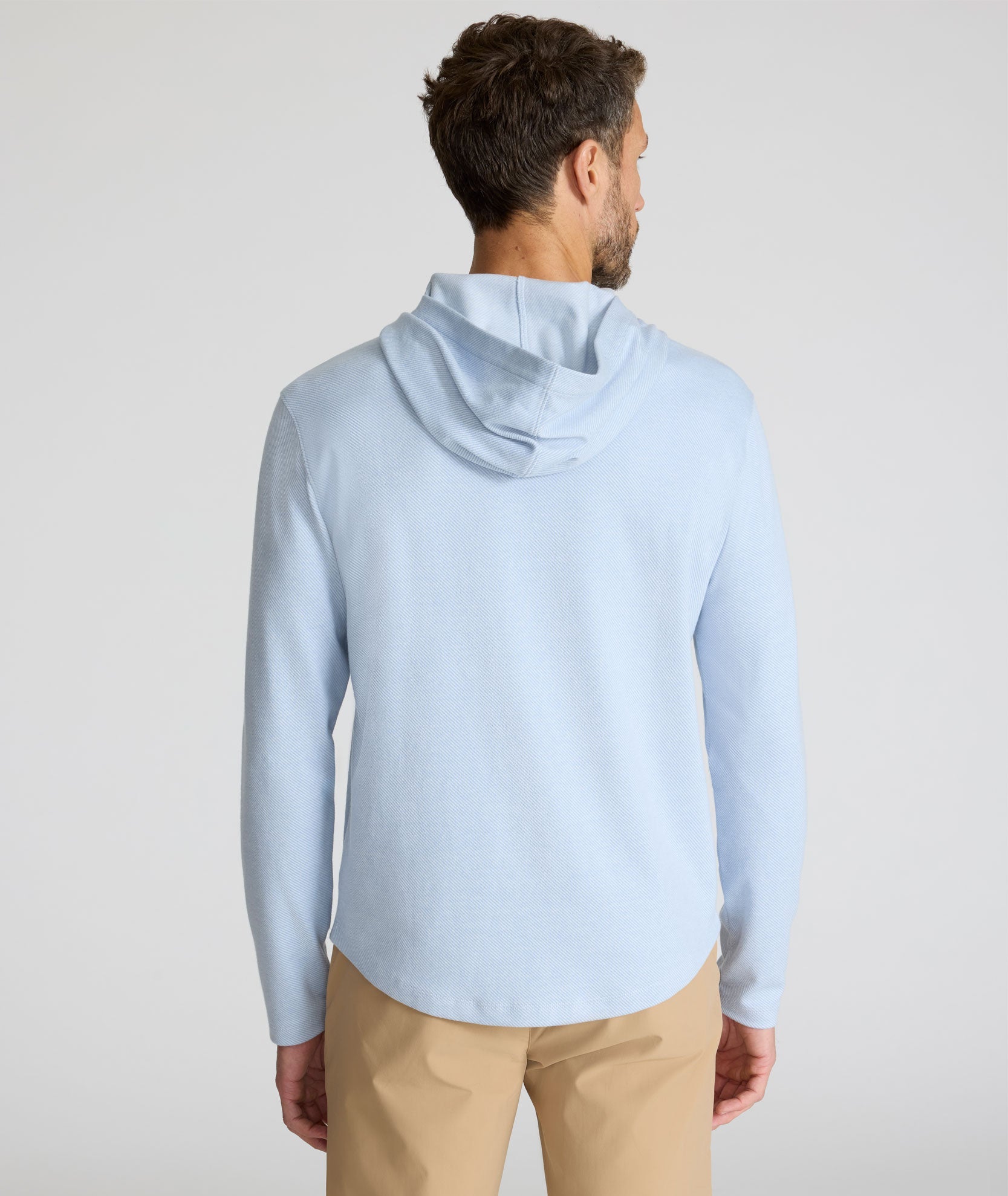 UNTUCKit Textured Knit Hoodie Light Blue