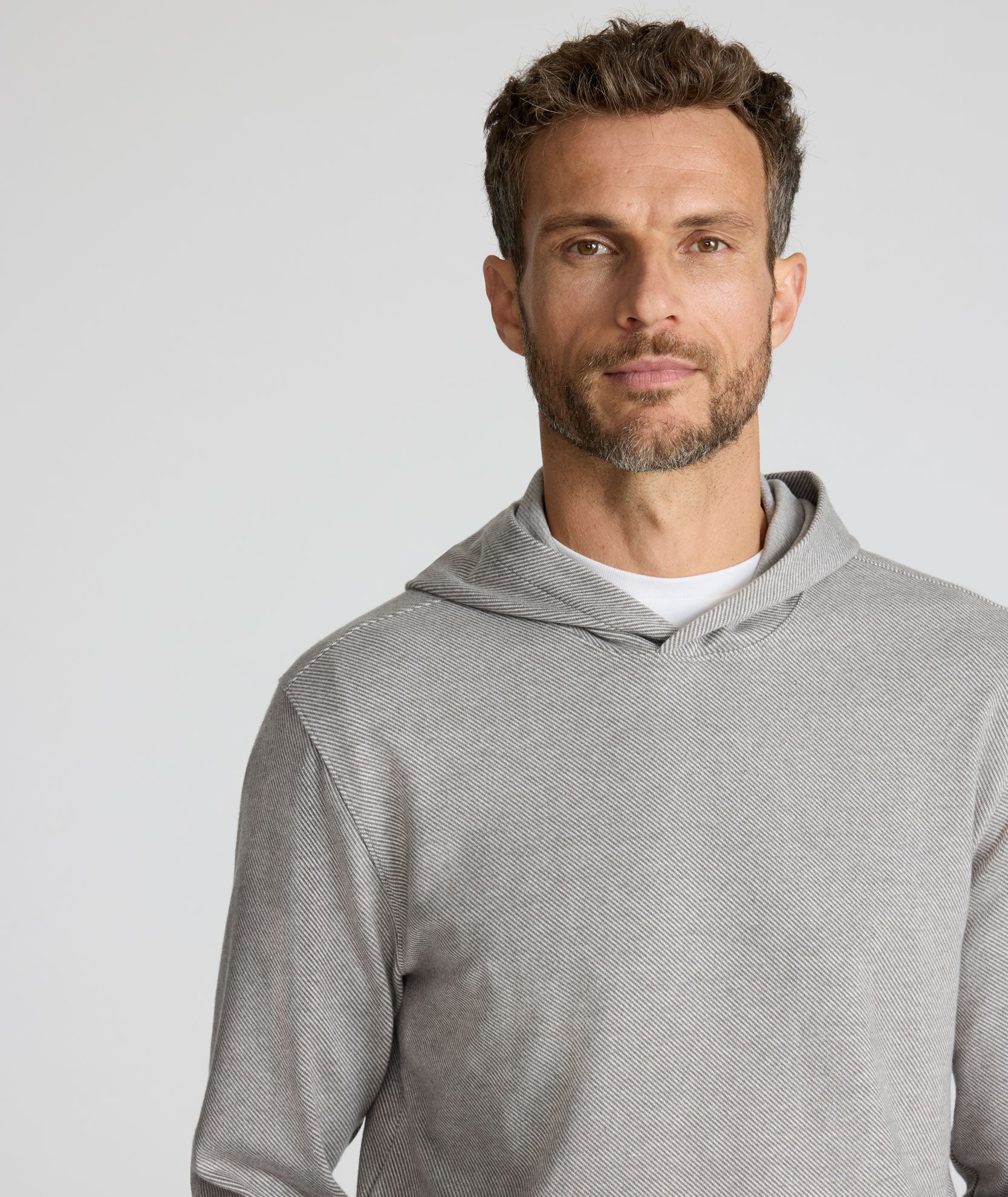 UNTUCKit Textured Knit Hoodie Gray