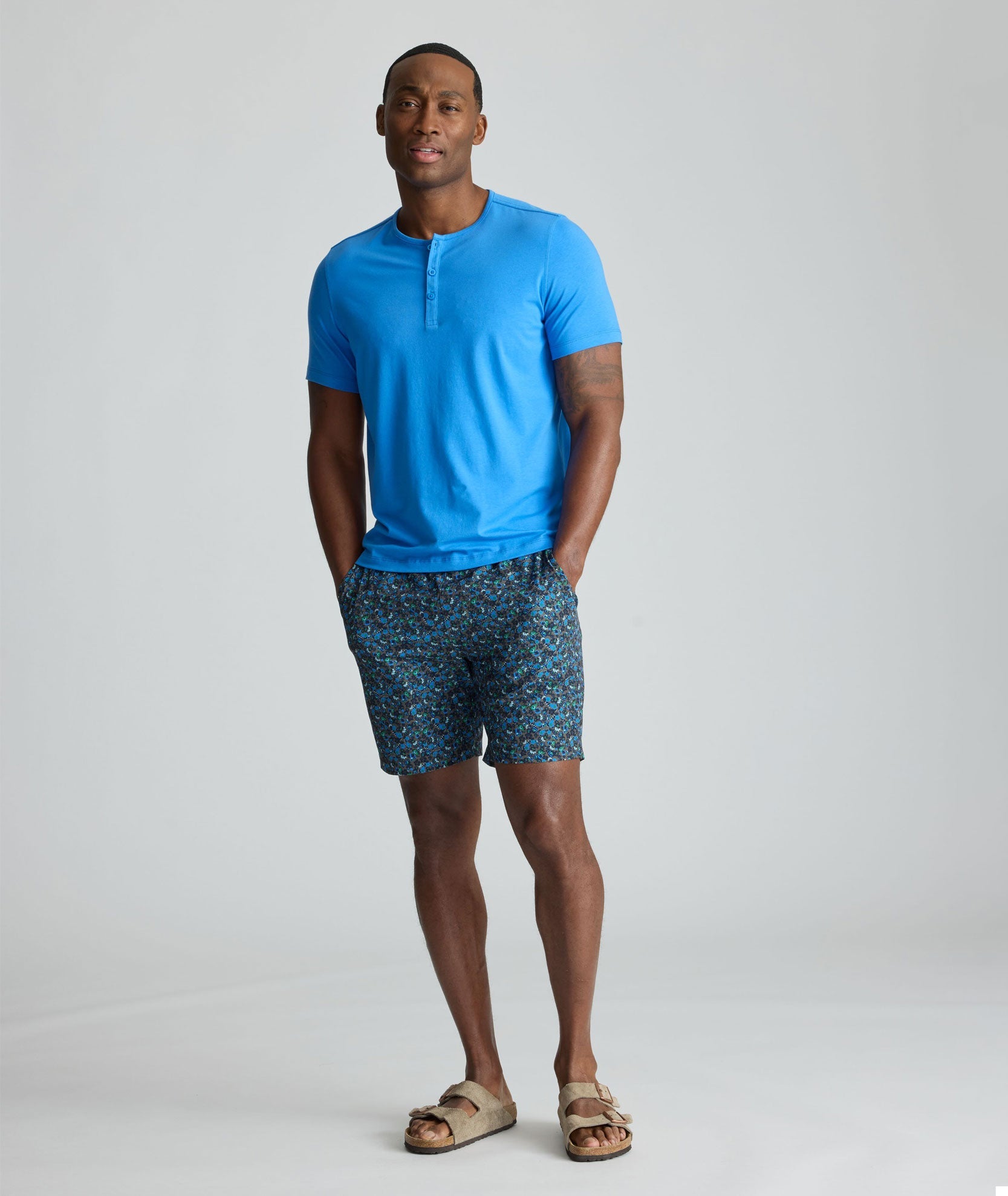 UNTUCKit Beyond Shorts Green Floral Print