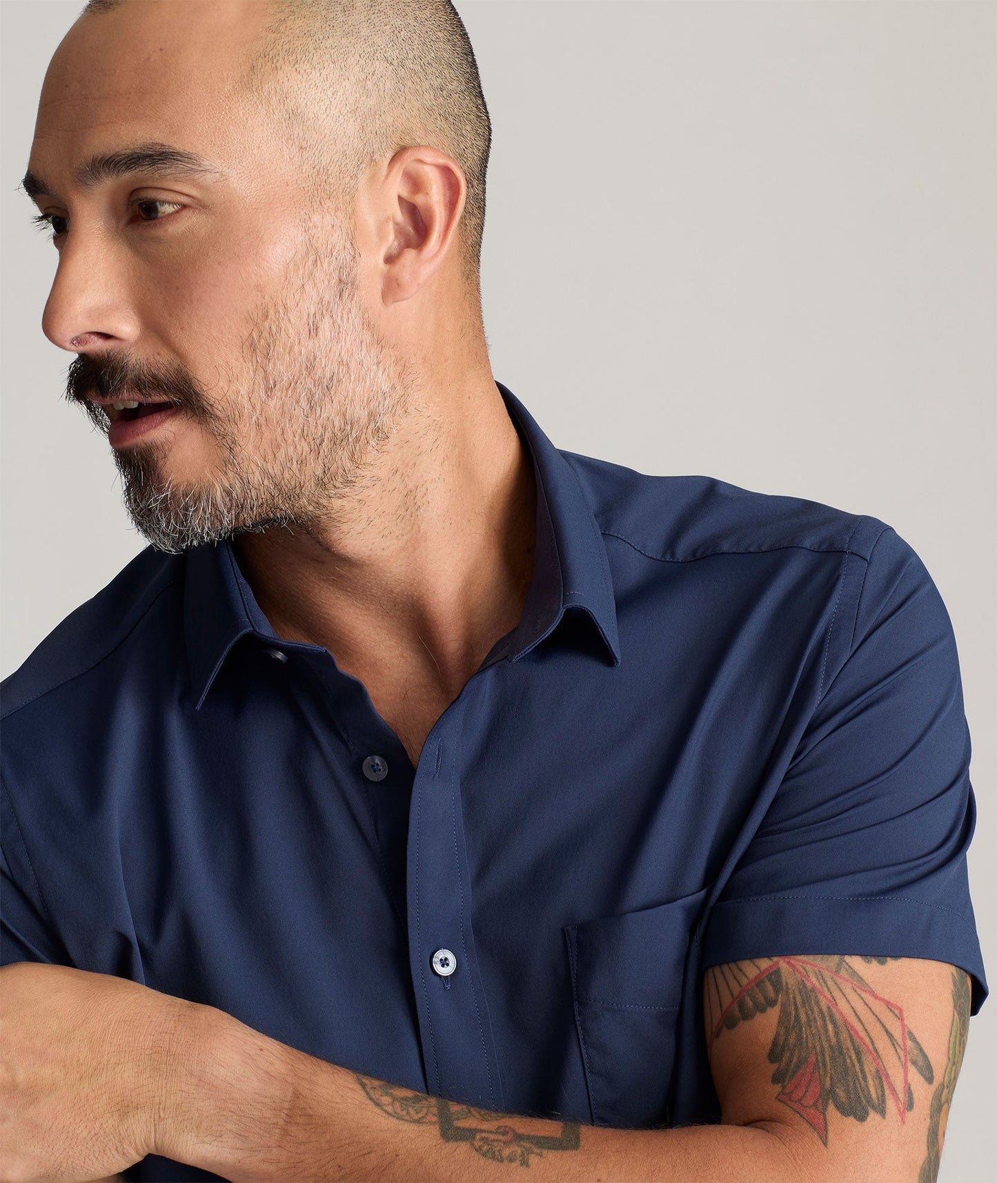 UNTUCKit Performance Short-Sleeve Gironde Shirt Navy