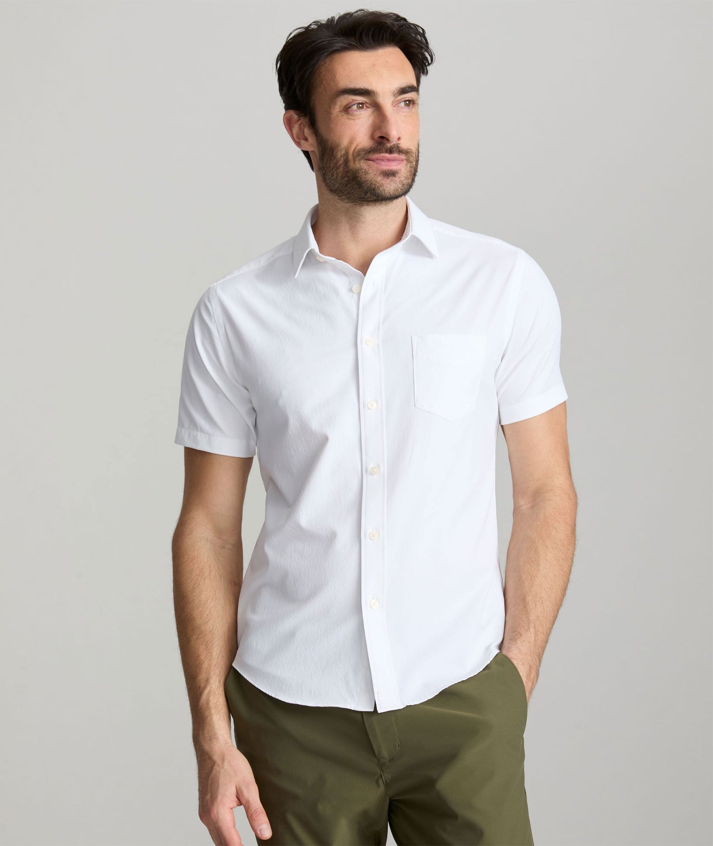 UNTUCKit Performance Short-Sleeve Gironde Shirt White