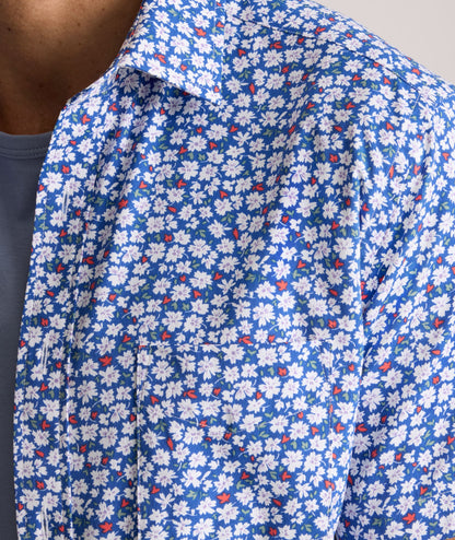 UNTUCKit Performance Short-Sleeve Kincaid Shirt Blue Floral Print | Kincaid