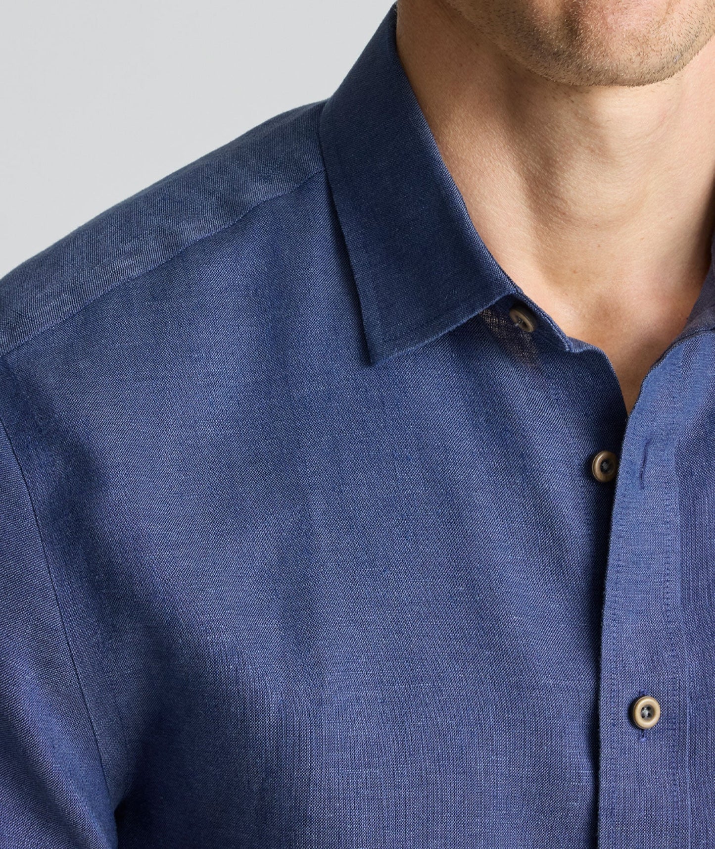 UNTUCKit Wrinkle-Resistant Linen Short-Sleeve Cameron Shirt Navy