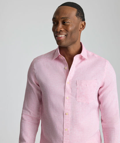 UNTUCKit Wrinkle-Resistant Linen Wildehart Shirt Pink