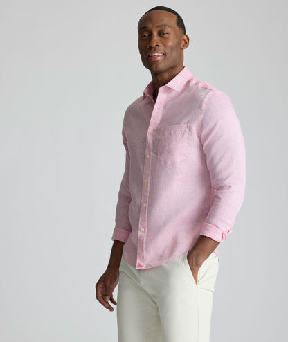 UNTUCKit Wrinkle-Resistant Linen Wildehart Shirt Pink
