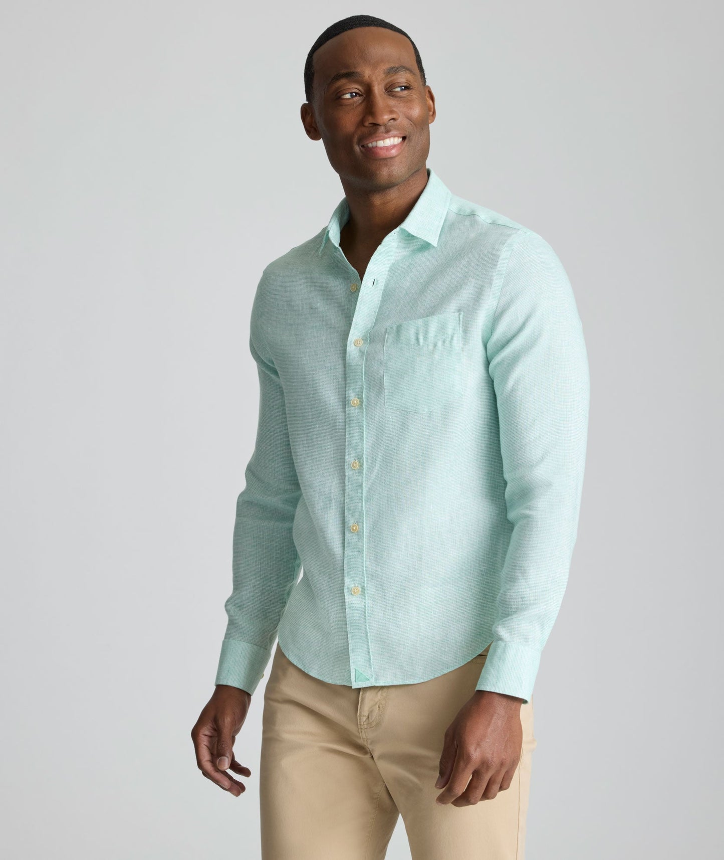 UNTUCKit Wrinkle-Resistant Linen Wildehart Shirt Green