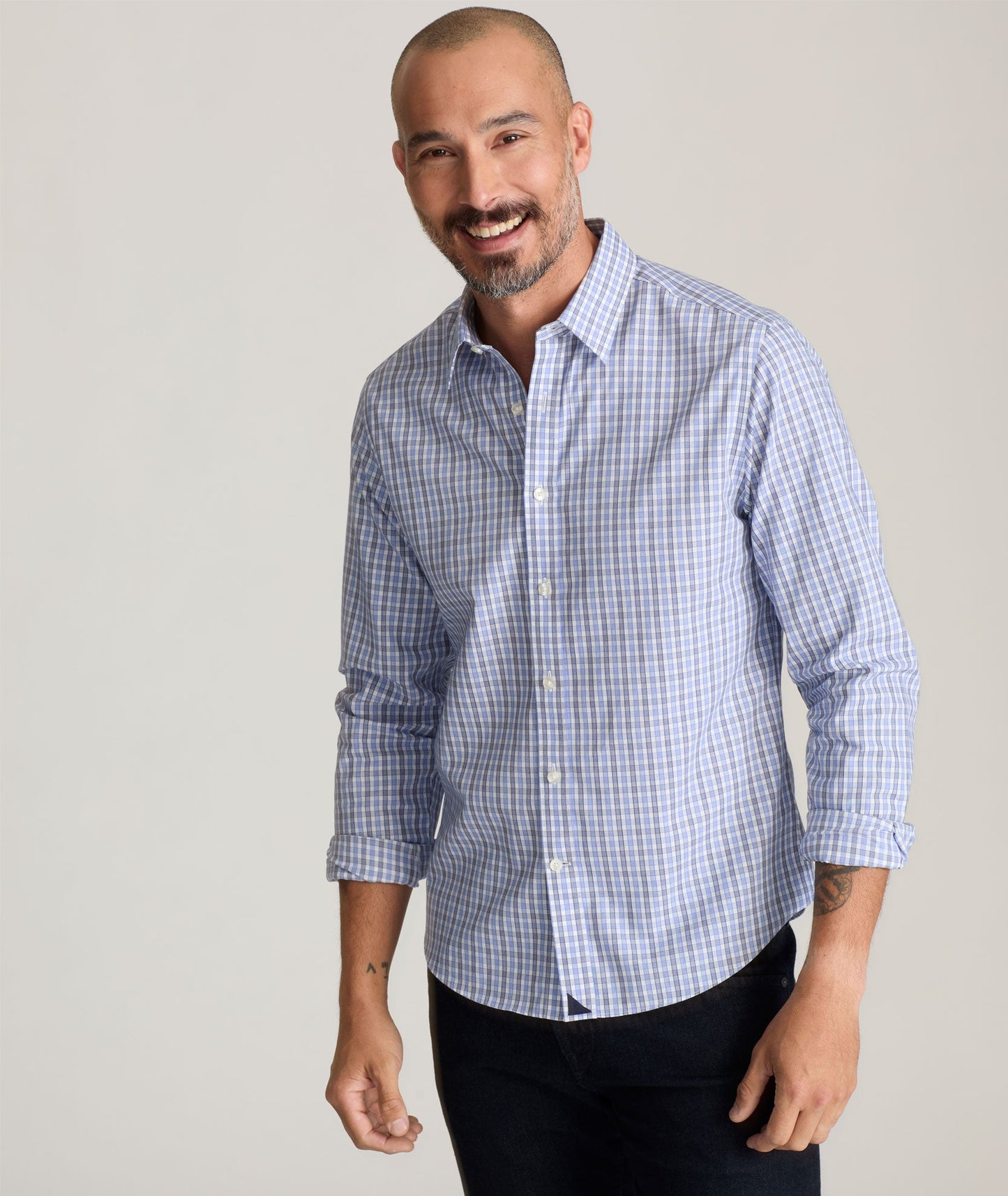 UNTUCKit Wrinkle-Free Durif Shirt Blue Navy & White Check