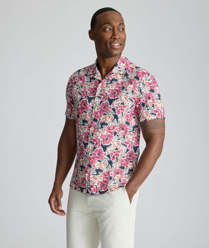 UNTUCKit Linen Short-Sleeve Crossman Shirt Pink